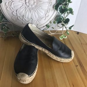 Soludos Leather Platform Smoking Espadrilles